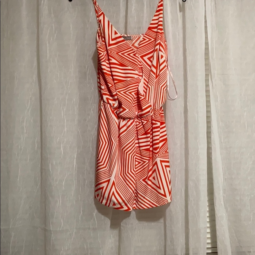 Orange and white romper